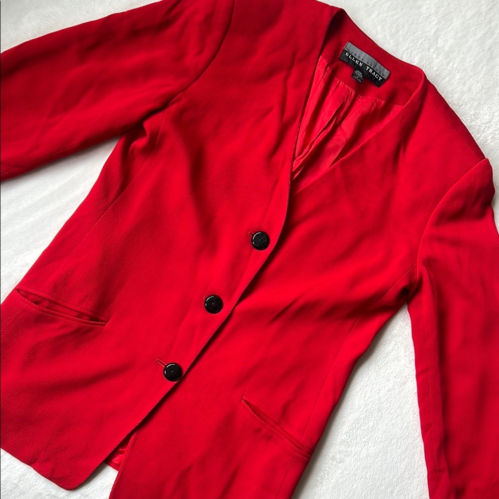 Vintage Ellen Tracy Linda Allard red blazer